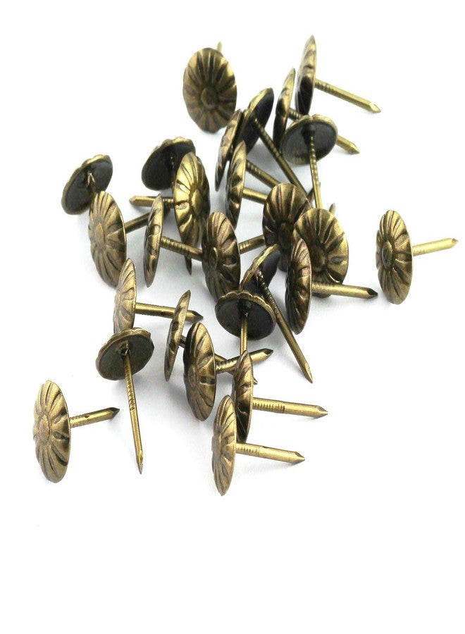 رولينج مجموعة دبابيس تنجيد من رويلينغ، 150 قطعة، بتصميم أنيق عتيق، مصنوعة من النحاس الأصفر، برأس دائري مقبب، لتزيين الأثاث، لون برونزي أخضر، مقاس 11 × 17 مم - Image 1